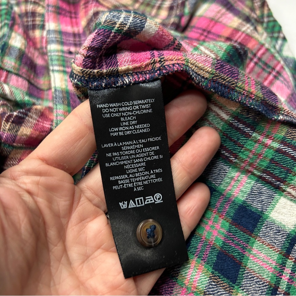 Anthropologie Multicolor Plaid Button Down Shirt - Picture 4 of 8